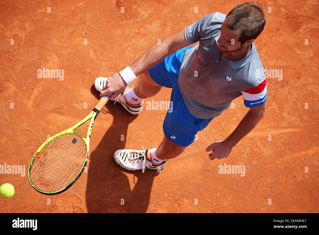 Richard Gasquet pendant le match contre Yuichi Sugita correspondant à l'Open de Barcelone Banc Sabadell, sur 25 avril 2017. (Photo par Urbanandsport/NurPhoto) *** Veuillez utiliser le crédit du champ de crédit *** Banque D'Images