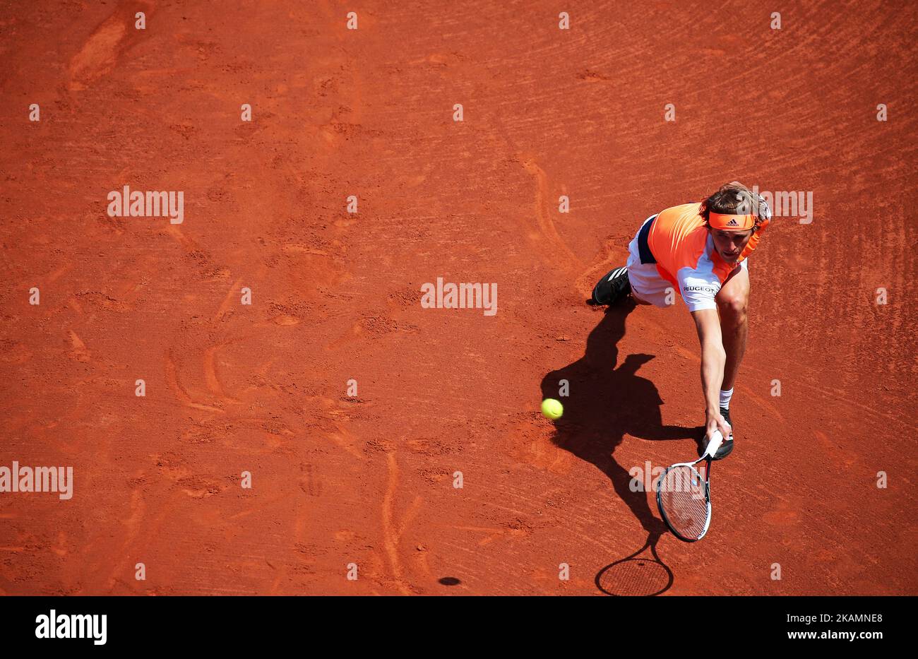 Alexandre Zverev pendant le match contre Nicolas Almagro correspondant à l'Open de Barcelone Banc Sabadell, sur 25 avril 2017. (Photo par Urbanandsport/NurPhoto) *** Veuillez utiliser le crédit du champ de crédit *** Banque D'Images