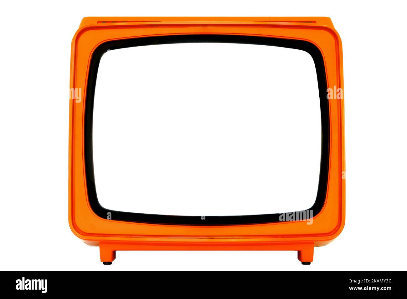 Vintage Space Age 1970s Orange TV Banque D'Images