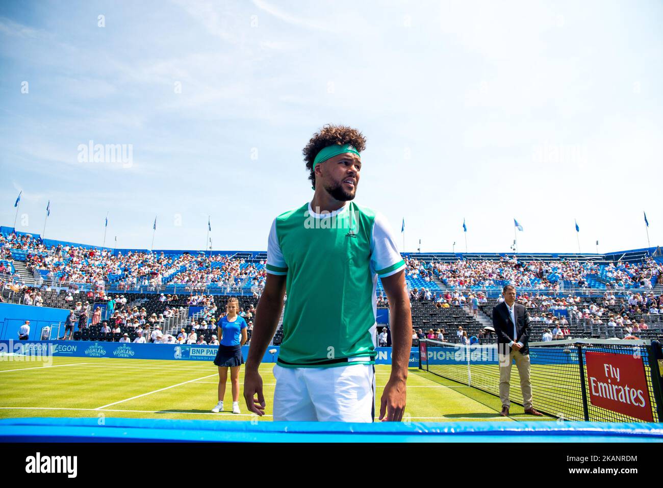 JO-Wilfried Tsonga (FRA) lors de la première manche des Championnats AEGON 2017 au Queen's Club, Londres on 18 juin 2017. (Photo d'Alberto Pezzali/NurPhoto) *** Veuillez utiliser le crédit du champ de crédit *** Banque D'Images