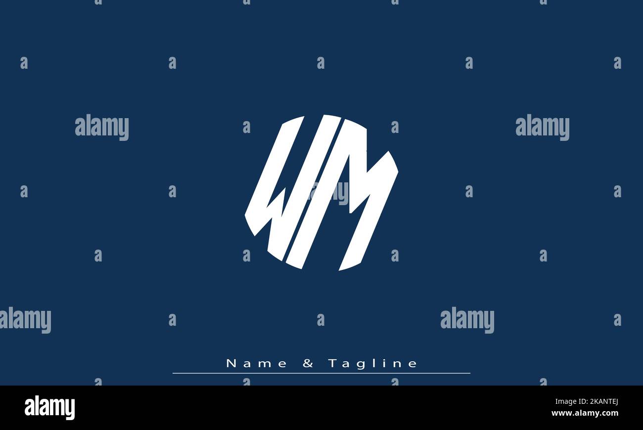 Lettres de l'alphabet initiales Monogram logo WM , MW Illustration de Vecteur