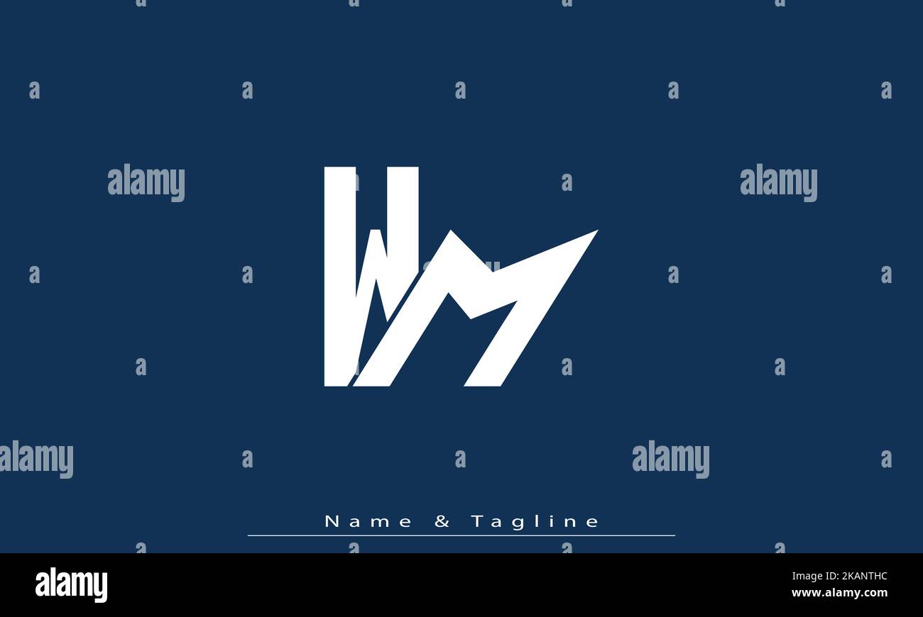 Lettres de l'alphabet initiales Monogram logo WM , MW Illustration de Vecteur