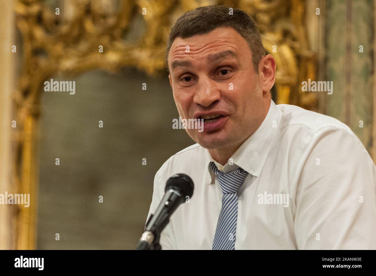 Politicien ukrainien, maire de Kiev, et ancien boxeur professionnel Vitali Klitschko lors de la rencontre avec la communauté ukrainienne à Etobicoke, Toronto, Canada, le 22 juin 2017. (Photo par Anatoliy Cherkasov/NurPhoto) *** Veuillez utiliser le crédit du champ de crédit *** Banque D'Images