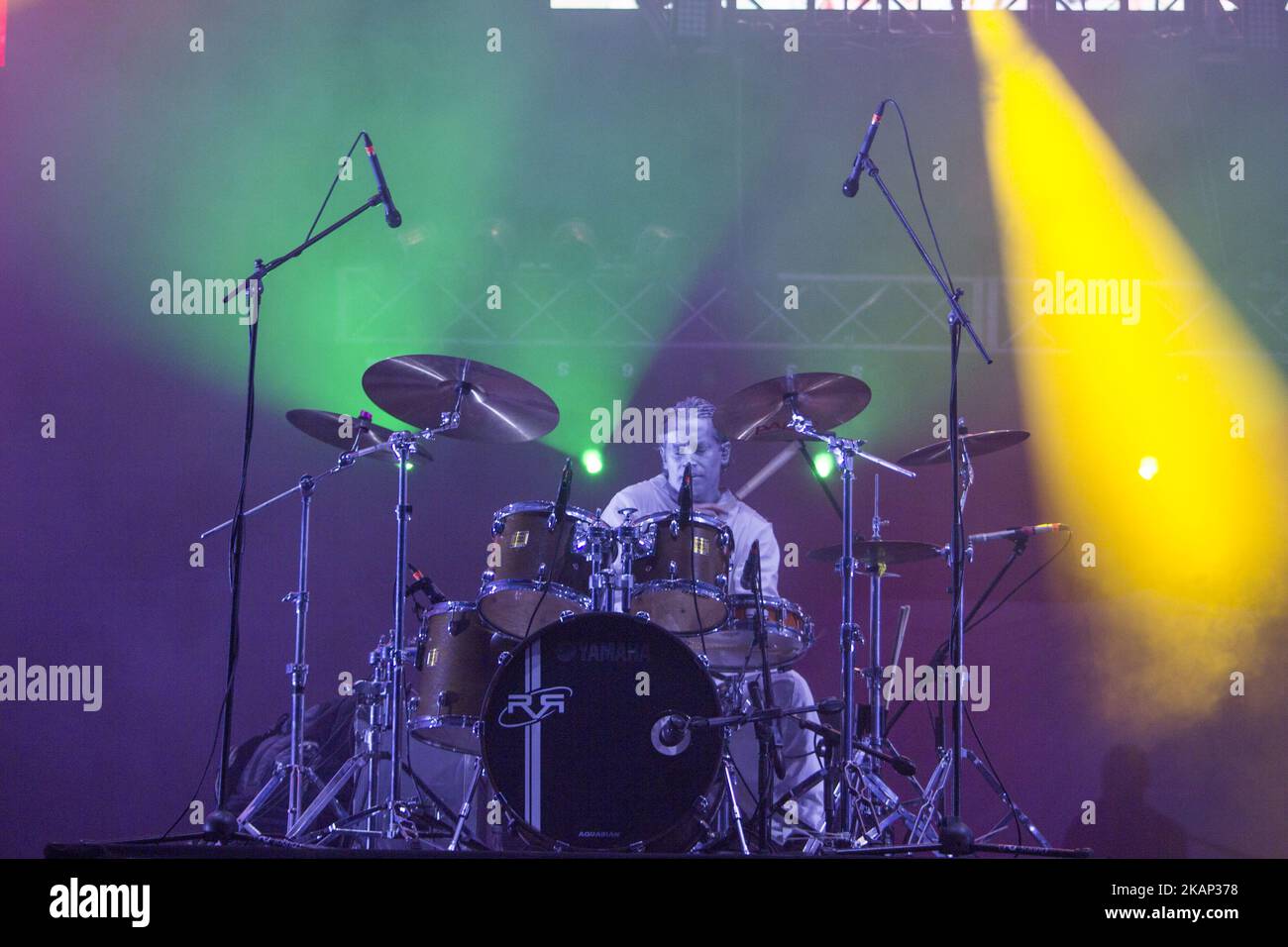 Le groupe de rock argentin SIG Ragga se déroule pendant la deuxième journée du festival Rock al Parque 2017 à Bogota, en Colombie, sur 2 juillet 2017. (Photo de Daniel Garzon Herazo/NurPhoto) *** Veuillez utiliser le crédit du champ de crédit *** Banque D'Images