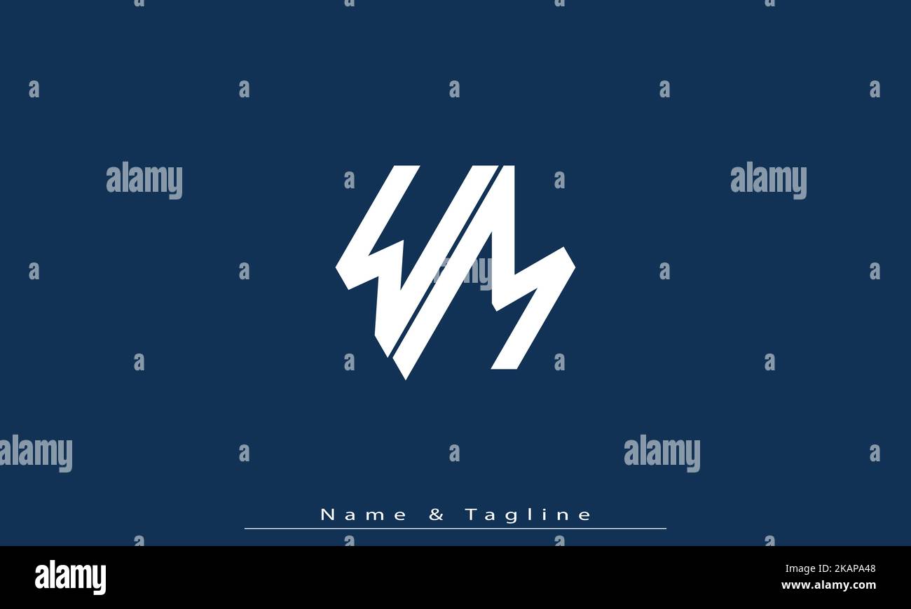 Lettres de l'alphabet initiales Monogram logo WM , MW Illustration de Vecteur