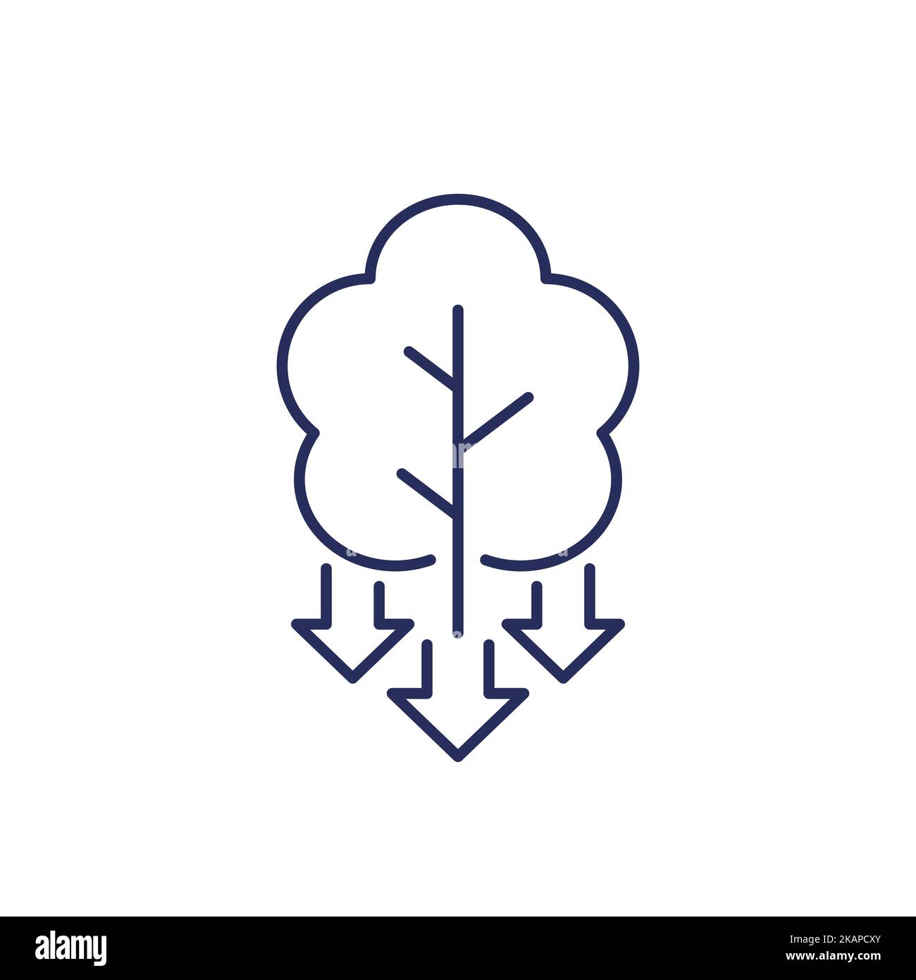 icône de la ligne de déforestation, diminution dans les zones forestières Illustration de Vecteur