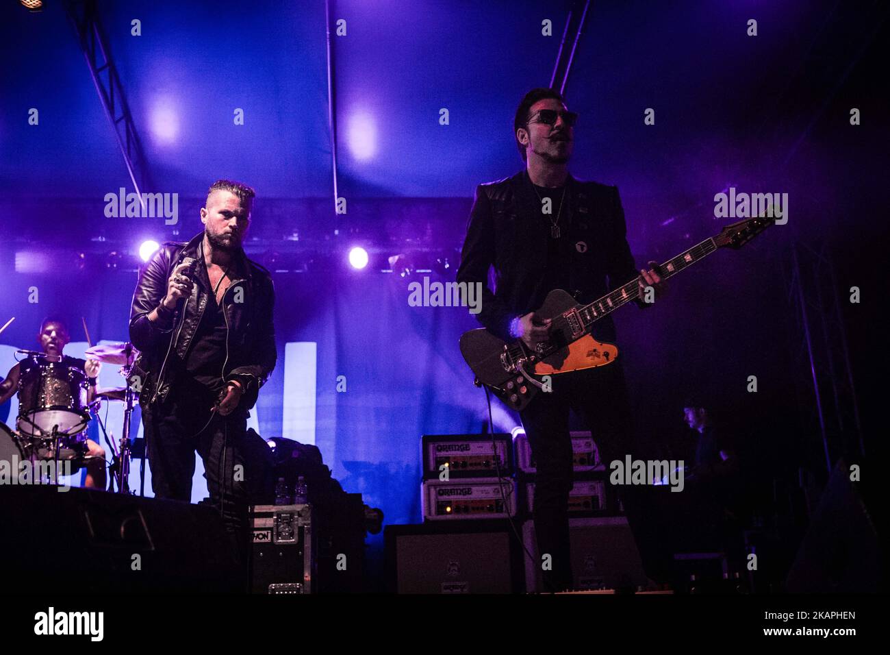 Le groupe américain de blues rock rival Sons qui se produit en direct au concert de Carroponte à Milan, Italie sur 9 août 2017.(photo de Roberto Finizio/NurPhoto) *** Veuillez utiliser le crédit du champ de crédit *** Banque D'Images