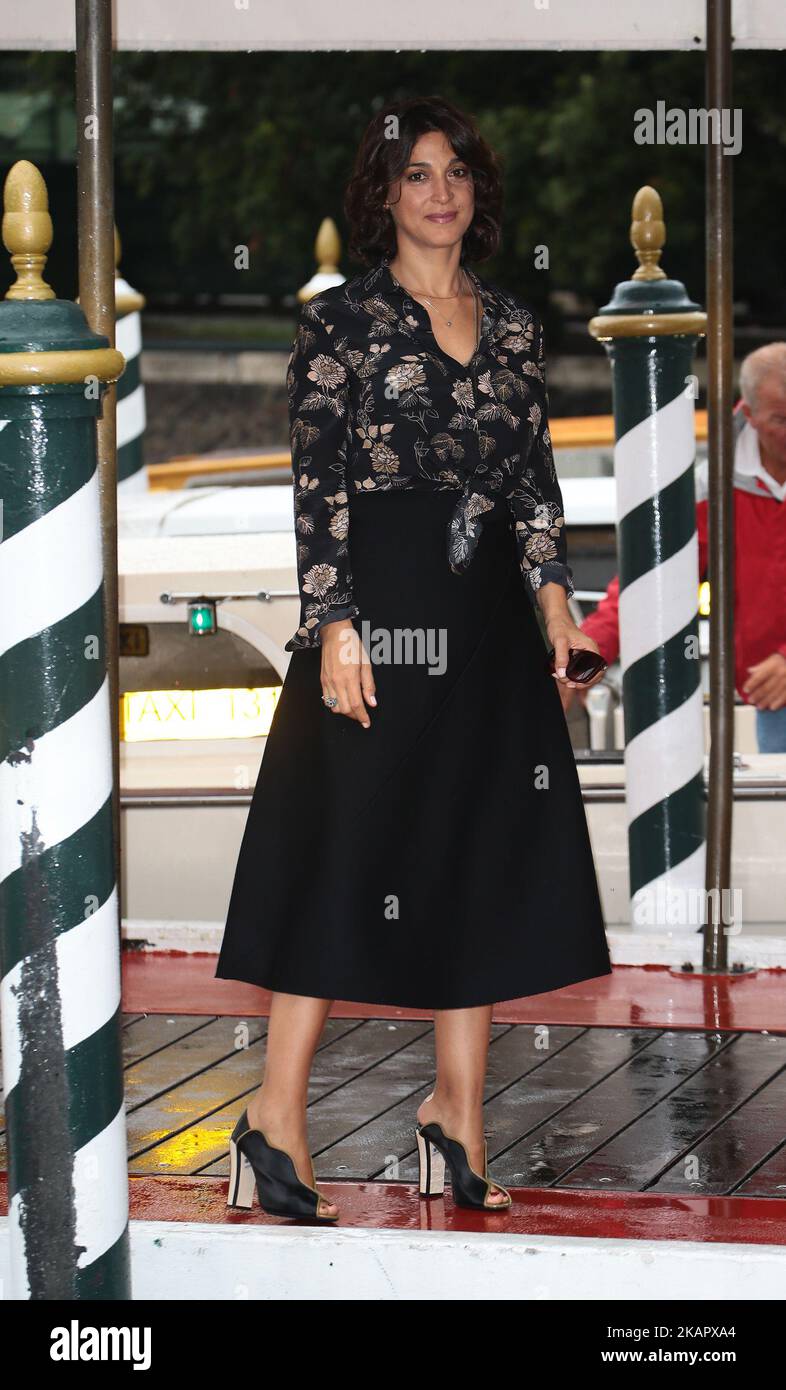 Donatella Finocchiaro arrivez à l'hôtel Excelsior à Venise, Italie, sur 1 septembre 2017. (Photo de Matteo Chinellato/NurPhoto) Banque D'Images