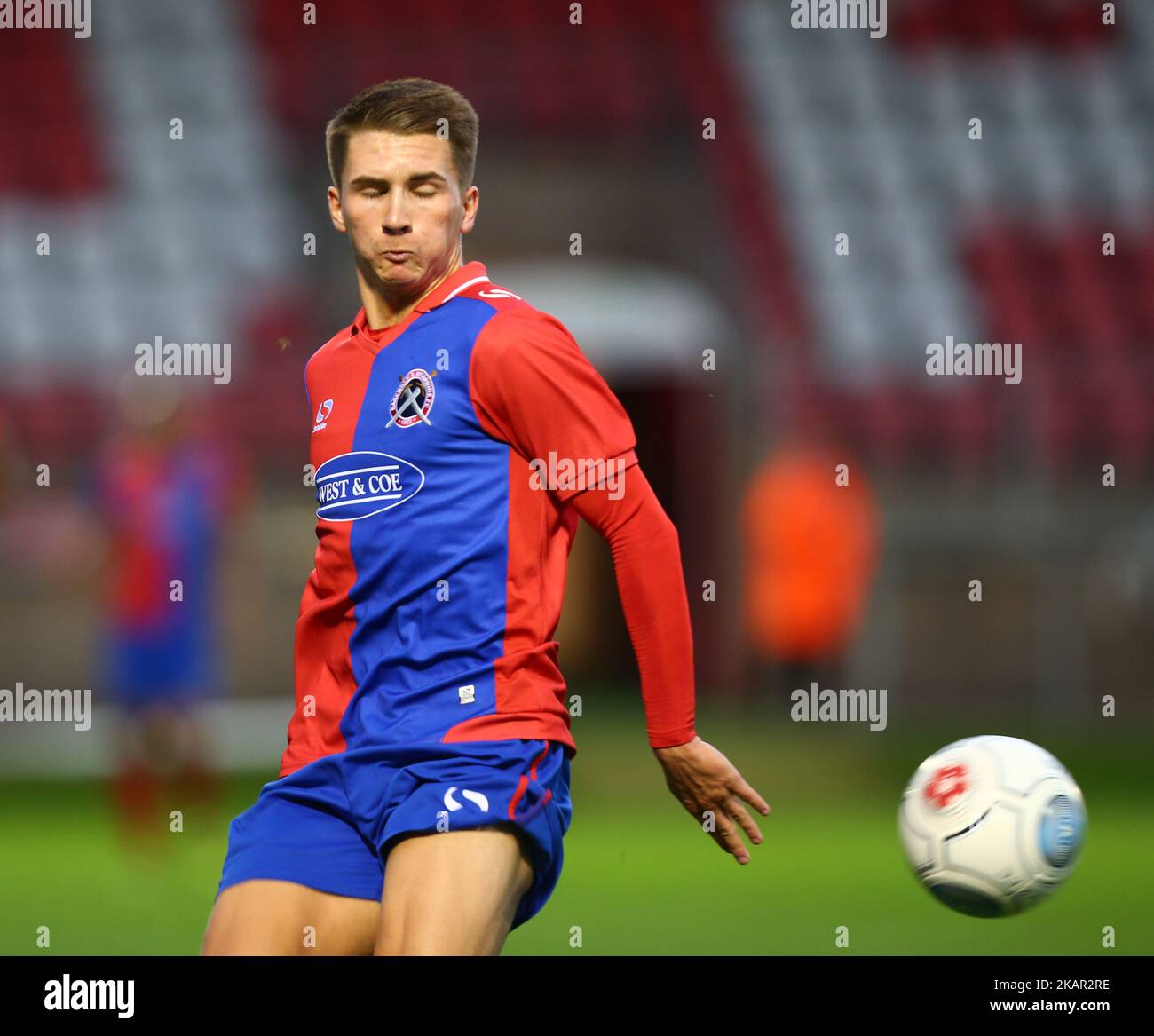 Sam Ling de Dagenham pendant le match de coupe de Premier League entre Dagenham et Redbridge sous 23s contre la ville d'Exeter sous 23s au stade de construction de Chigwell à Dagenham, Royaume-Uni sur 5 septembre 2017. (Photo de Kieran Galvin/NurPhoto) Banque D'Images