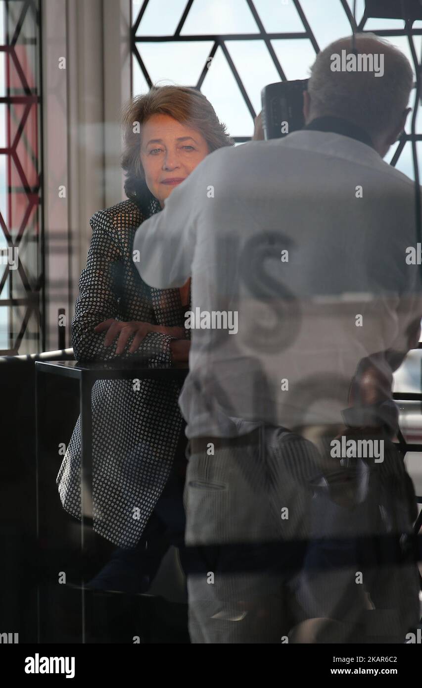 Venise, Italie. 08 septembre 2017. Charlotte Rampling lors d'une séance photo au Palazzo del Casino (photo de Matteo Chinellato/NurPhoto) Banque D'Images