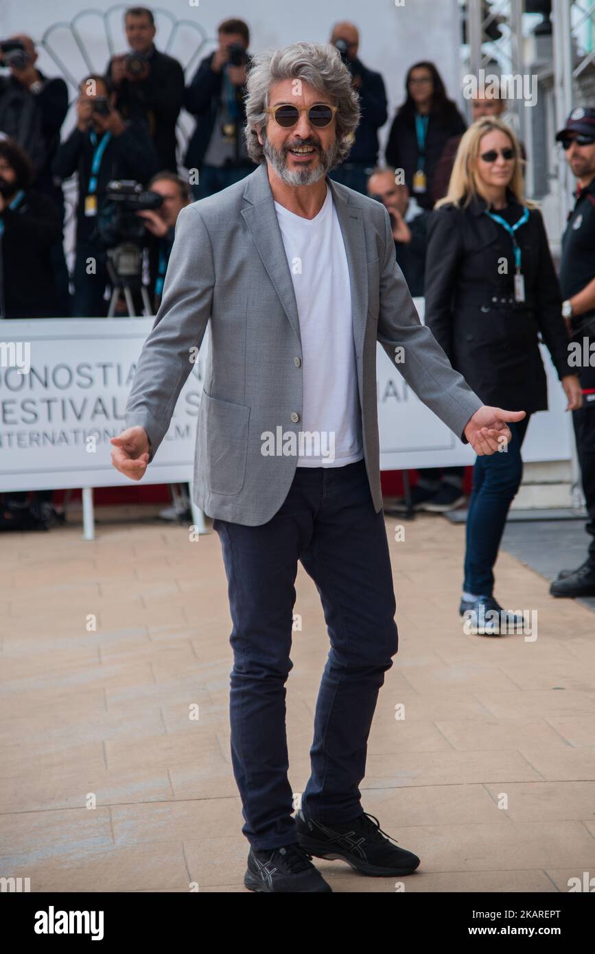 L'acteur Ricardo Darín arrive à l'Hôtel Maria Cristina lors du Festival du film de San Sebastian de 65th à San Sebastian, en Espagne. 25 septembre 2017. L'acteur recevra les prix Donostia pour sa carrière exceptionnelle. (Photo de COOLMedia/NurPhoto) Banque D'Images