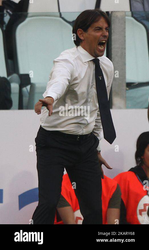 L'entraîneur du Latium Filippo Inzaghi pendant le match de football de la série A n.8 JUVENTUS - LAZIO le 14/10/2017 au stade Allianz de Turin, Italie. (Photo de Matteo Bottanelli/NurPhoto) Banque D'Images L'entraîneur du Latium Filippo Inzaghi pendant le match de football de la série A n.8 JUVENTUS - LAZIO le 14/10/2017 au stade Allianz de Turin, Italie. (Photo de Matteo Bottanelli/NurPhoto) Banque D'Images