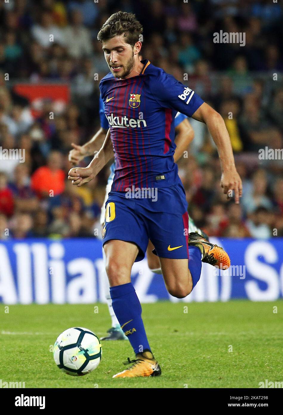 Sergi Roberto pendant le match de la Liga entre le FC Barcelone et Malaga CF, à Barcelone, sur 21 octobre 2017. (Photo par Urbanandsport/NurPhoto) Banque D'Images