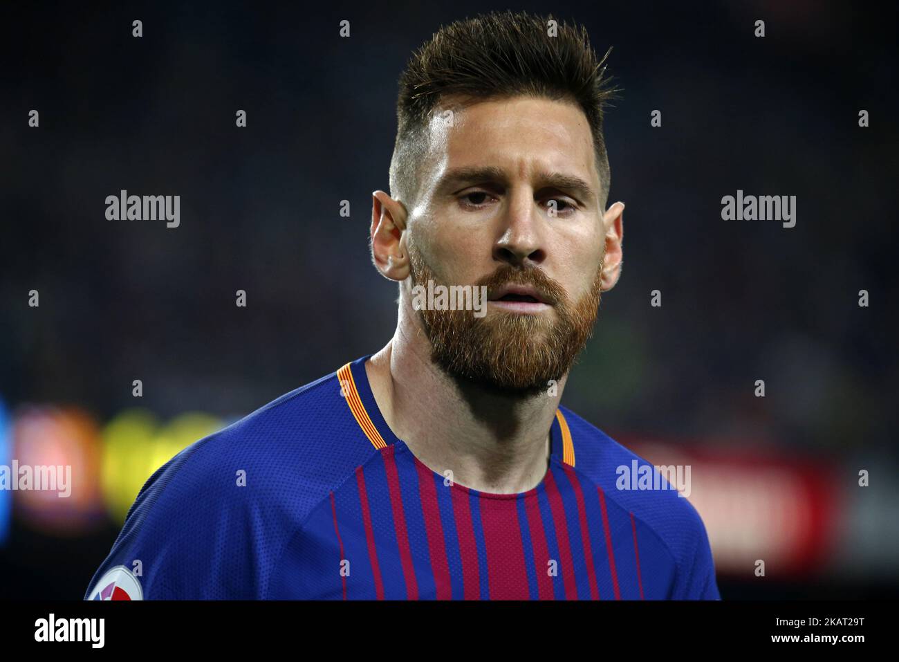 Leo Messi pendant le match de la Liga entre le FC Barcelone et Malaga CF, à Barcelone, sur 21 octobre 2017. (Photo par Urbanandsport/NurPhoto) Banque D'Images
