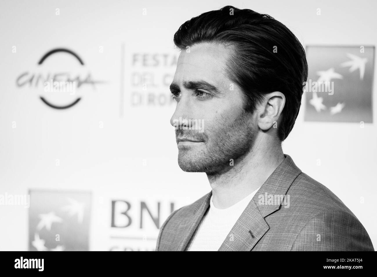 Jake Gyllenhaal participe à la séance de photocall 'Stronger' lors du Festival du film de Rome 12th à l'Auditorium Parco Della Musica on 28 octobre 2017 à Rome, en Italie. (Photo par Luca Carlino/NurPhoto) Banque D'Images