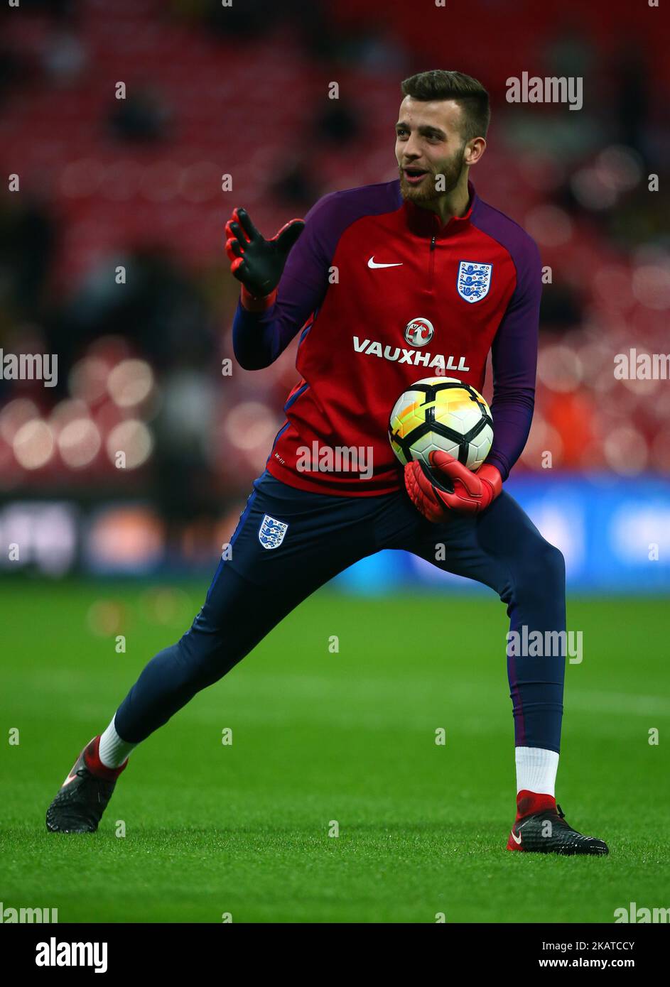 Angus Gunn en Angleterre lors d'un match international entre l'Angleterre et le Brésil au stade Wembley, Londres, le 14 novembre 2017 (photo de Kieran Galvin/NurPhoto) Banque D'Images