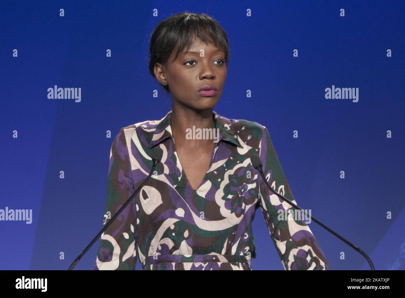 Rama Yade lors d'une conférence internationale à Paris, France, au Palais Brongniart (la Bourse), samedi 16 décembre 2017. Rama Yade, ancien ministre français des droits de l'homme, a déclaré que le monde devrait faire des questions des droits de l'homme une condition préalable au régime iranien. (Photo de Siavosh Hosseini/NurPhoto) Banque D'Images