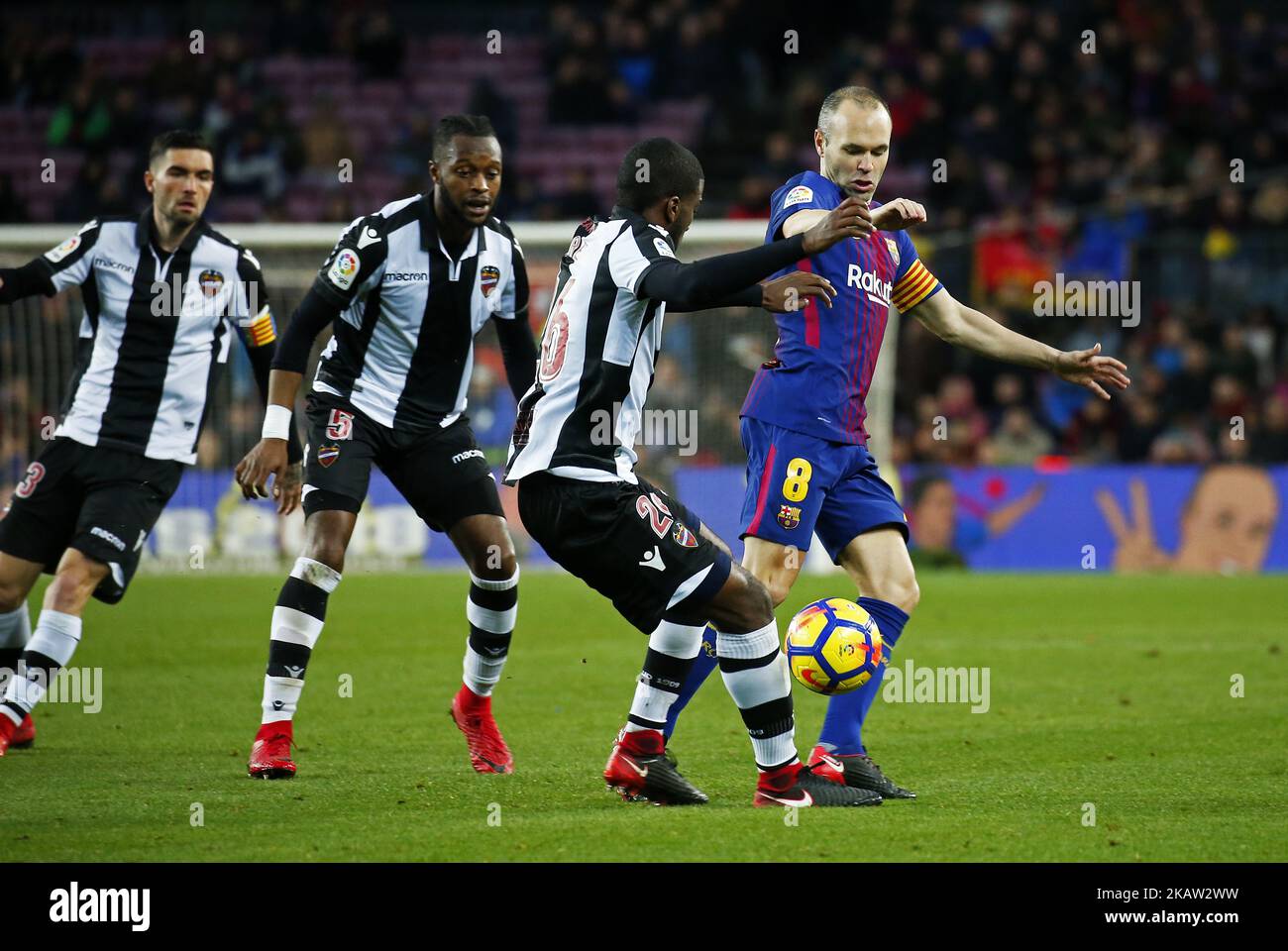 Andres Iniesta pendant le match de la Liga entre le FC Barcelone et Levante UD, à Barcelone, Espagne sur 7 janvier 2018. (Photo par Urbanandsport/NurPhoto) Banque D'Images