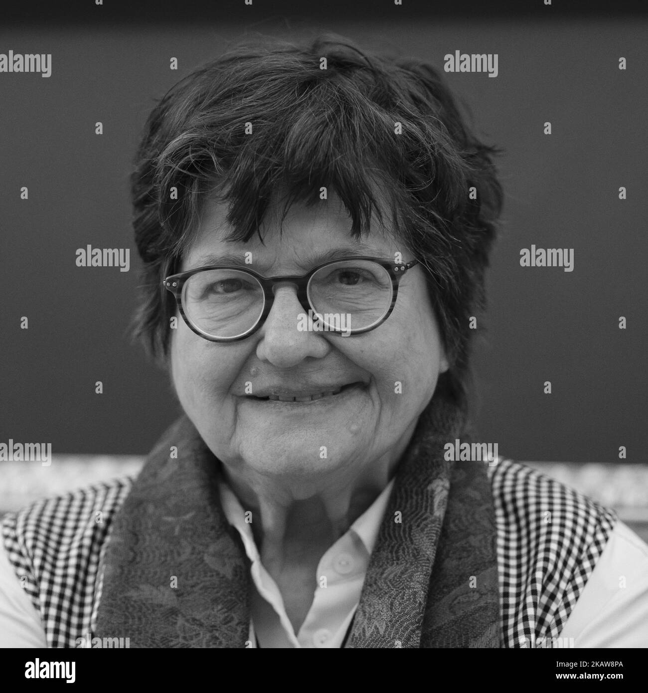 Sœur Helen Prejean assiste à la conférence de presse pour la présentation de l'opéra Dead Man Walking au Teatro Real de Madrid. Espagne. 23 décembre 2018 (photo par Oscar Gonzalez/NurPhoto) Banque D'Images