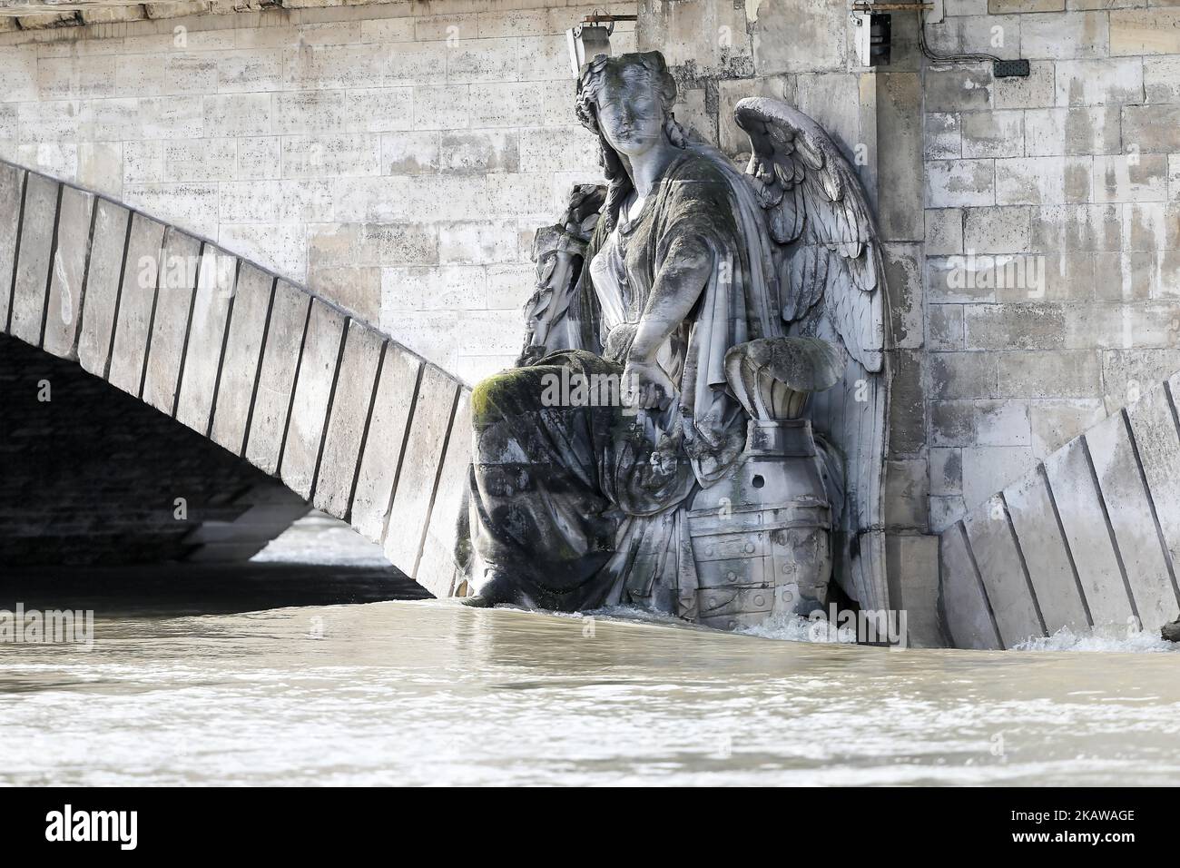 La Seine sur 26 janvier 2018. La rivière, qui traverse Paris, la capitale française, devrait