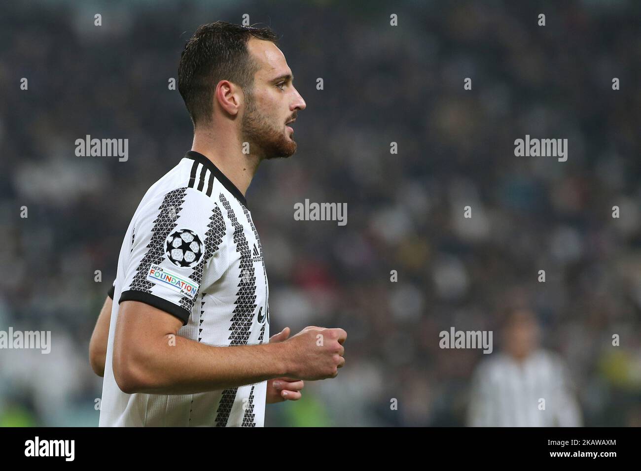 Stade Allianz, Turin, Italie, 02 novembre 2022, Federico Gatti (Juventus FC) pendant le Juventus FC contre Paris Saint-Germain FC - UEFA Champions League Banque D'Images