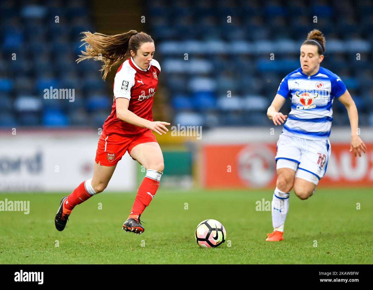 Heather O'Reilly d'Arsenal lors du match de Super League 1 féminin entre Reading FC Women Against Arsenal au Wycombe Wanderers FC à Londres, Royaume-Uni sur 28 janvier 2018.(photo de Kieran Galvin/NurPhoto) Banque D'Images