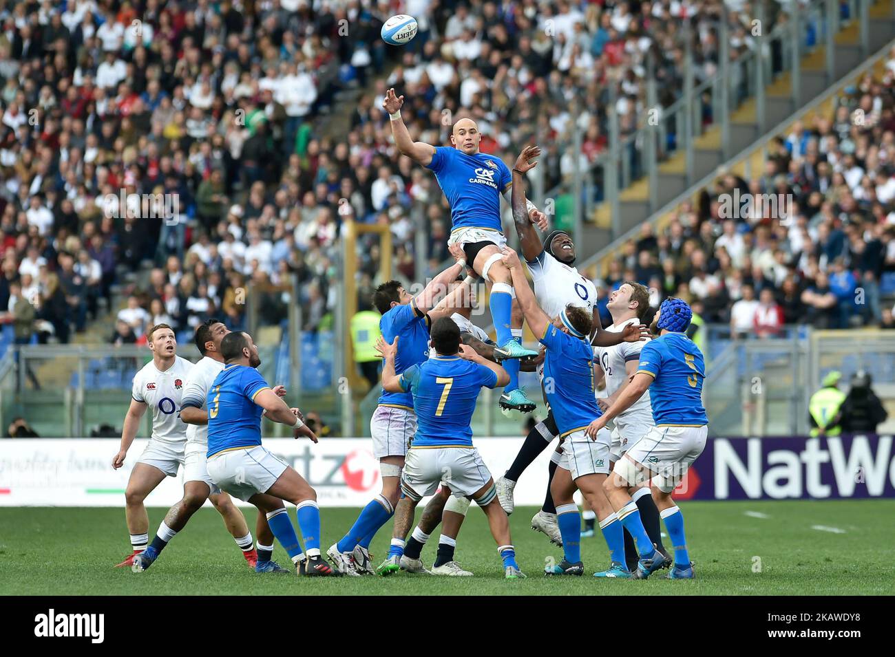 Sergio Parisse d'Italie lors du match de 2018 entre l'Italie et l'Angleterre au Stadio Olimpico à Rome, Italie sur 4 février 2018. (Photo de Giuseppe Maffia/NurPhoto) Banque D'Images