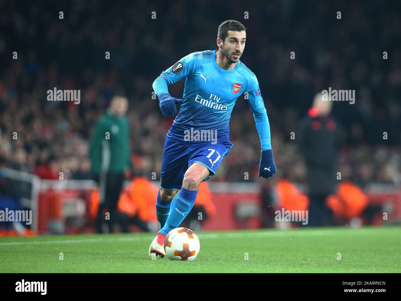 Henrikh Mkhitaryan d'Arsenal lors de l'UEFA Europa League - Round 32 - 2nd Leg Match entre Arsenal et Ostersunds FK aux Emirats , Londres 22 Fév 2018 (photo de Kieran Galvin/NurPhoto) Banque D'Images