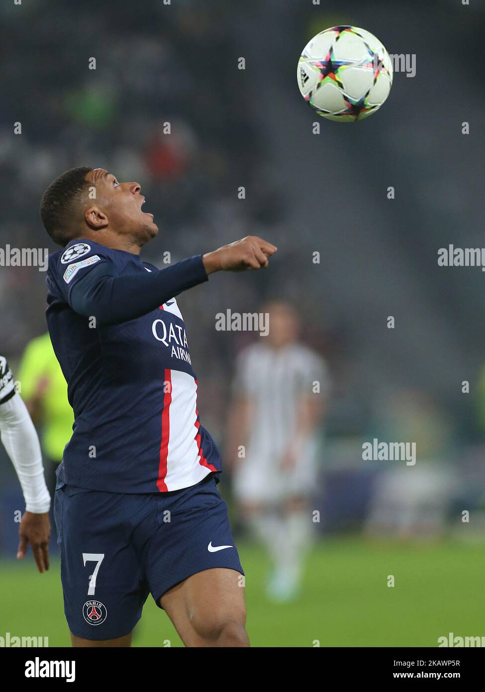 Stade Allianz, Turin, Italie, 02 novembre 2022, Kylian Mbappe (Paris Saint-Germain) pendant le Juventus FC contre Paris Saint-Germain FC - champions de l'UEFA Banque D'Images