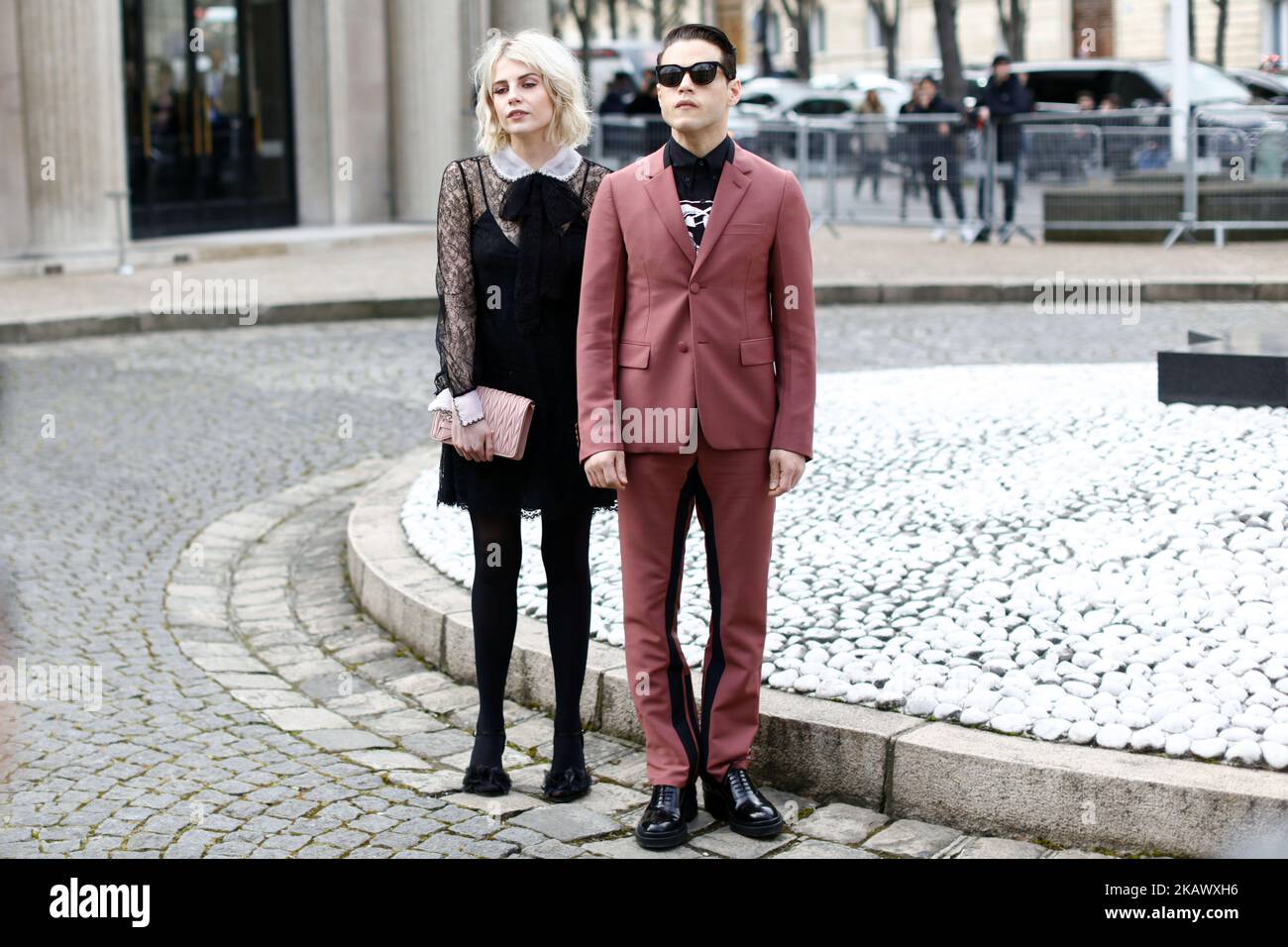 Lucy Boynton et Rami Malek assistent au salon Miu Miu dans le cadre de la semaine de la mode de Paris vetements pour femmes automne hiver 2018 2019 sur 6 mars 2018 a Paris