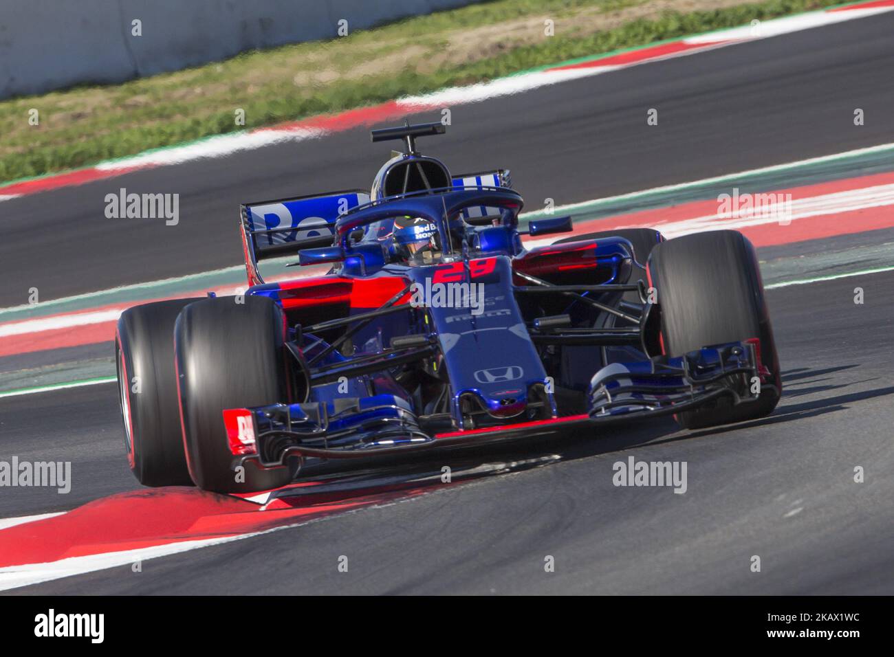 Brendon Hartley pendant l'épreuve de F1 célébrée au circuit de Barcelonacon 9th mars 2018 à Barcelone, Espagne. (Photo par Urbanandsport/NurPhoto) Banque D'Images