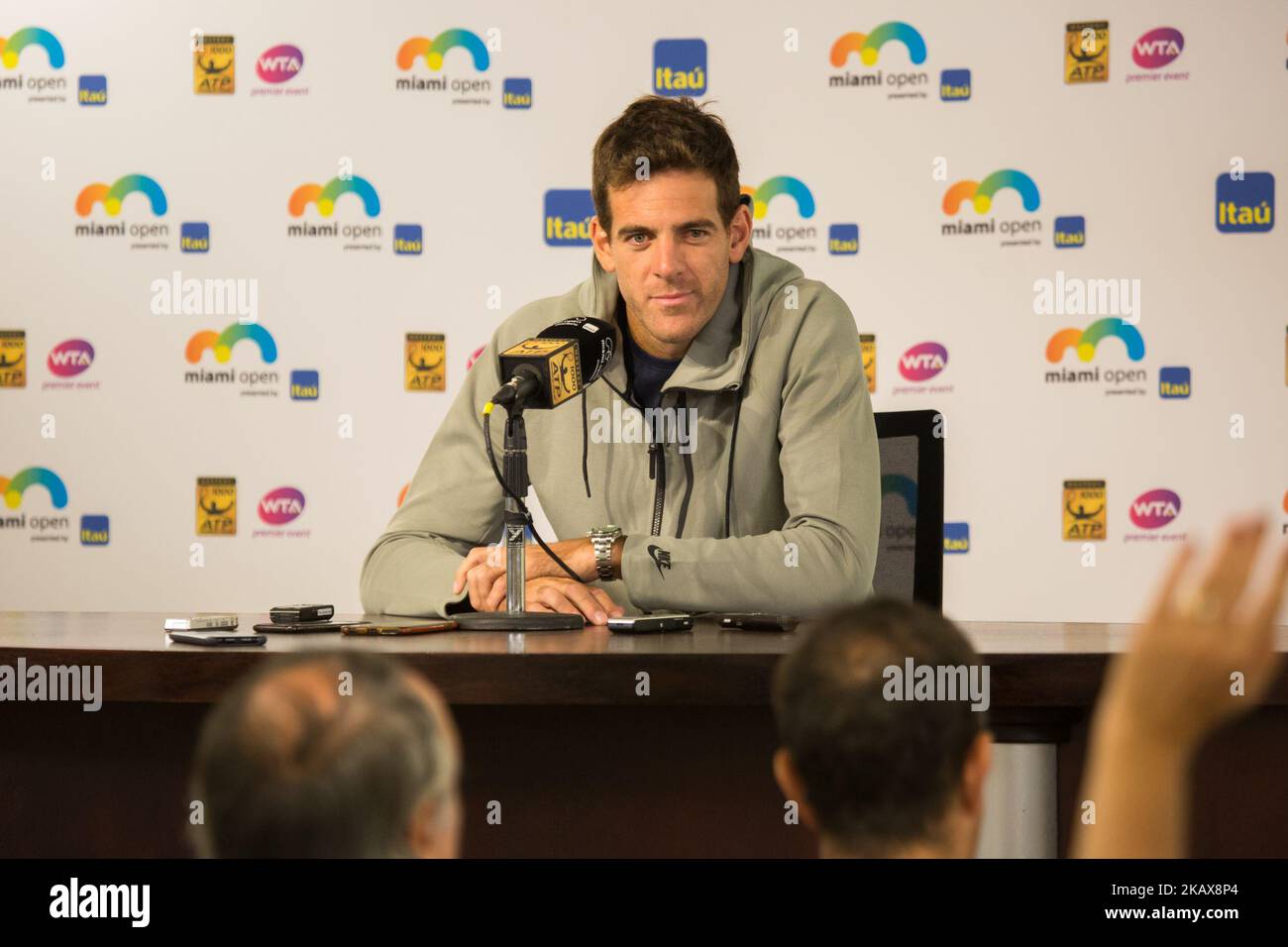 Juan Martin del Potro, le champion de la maîtrise de l'Indian Wells 1000, qui a parlé aux médias lors d'une conférence de presse à Miami, avant son premier match le week-end prochain, à Miami, sur 21 mars 2018. (Photo de Manuel Mazzanti/NurPhoto) Banque D'Images