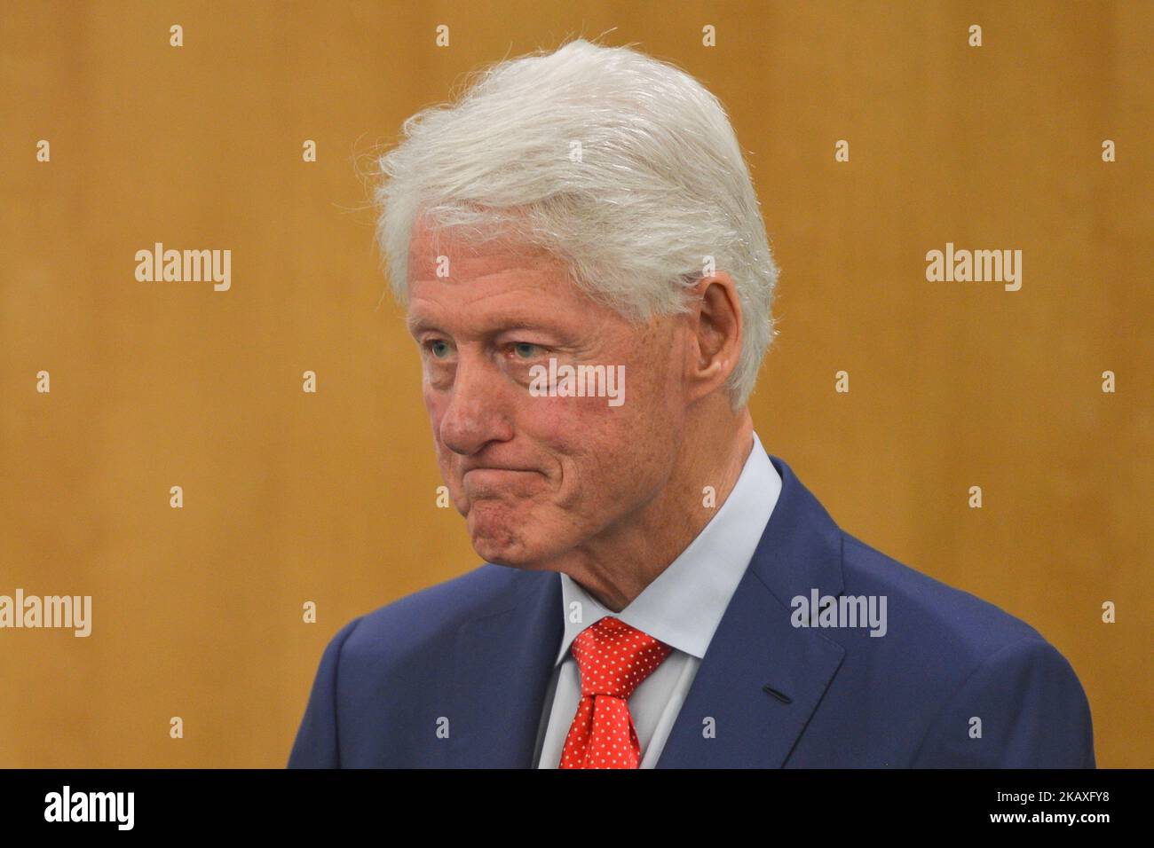 L'ancien président américain Bill Clinton prononce un discours-programme pour souligner le 20th anniversaire de la signature de l'Accord du Vendredi Saint, au Centre O'Brien pour la science, UCD, à Dublin. Lundi, 9 avril 2018, à Dublin, Irlande. (Photo par Artur Widak/NurPhoto) Banque D'Images