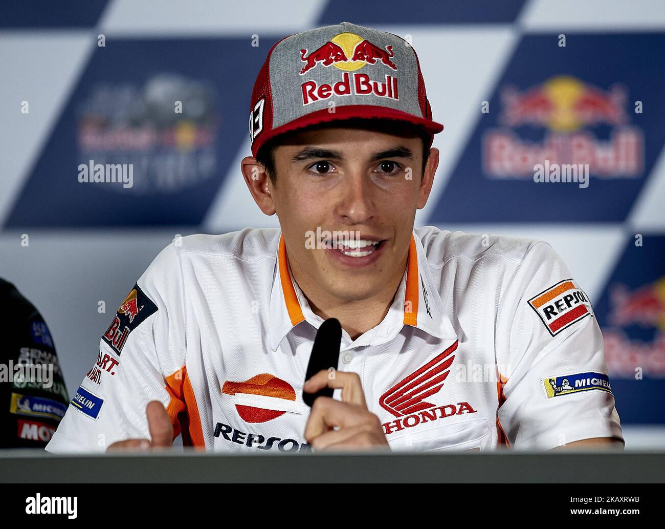 #93 Marc Marquez (Espagnol) Repsol Honda Team dans la conférence de presse avant le Grand Premio Red Bull d'Espagne, circuit de Jerez - Angel Nieto, Jerez de la Frontera, Espagne. Jeudi, 03rd mai, 2018. (Photo de Jose Breton/NurPhoto) Banque D'Images