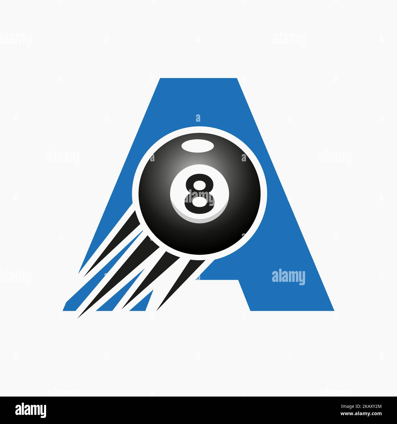 Lettre A billards ou Pool logo Design pour salle de billard ou 8 ball Pool Club Symbol modèle Illustration de Vecteur