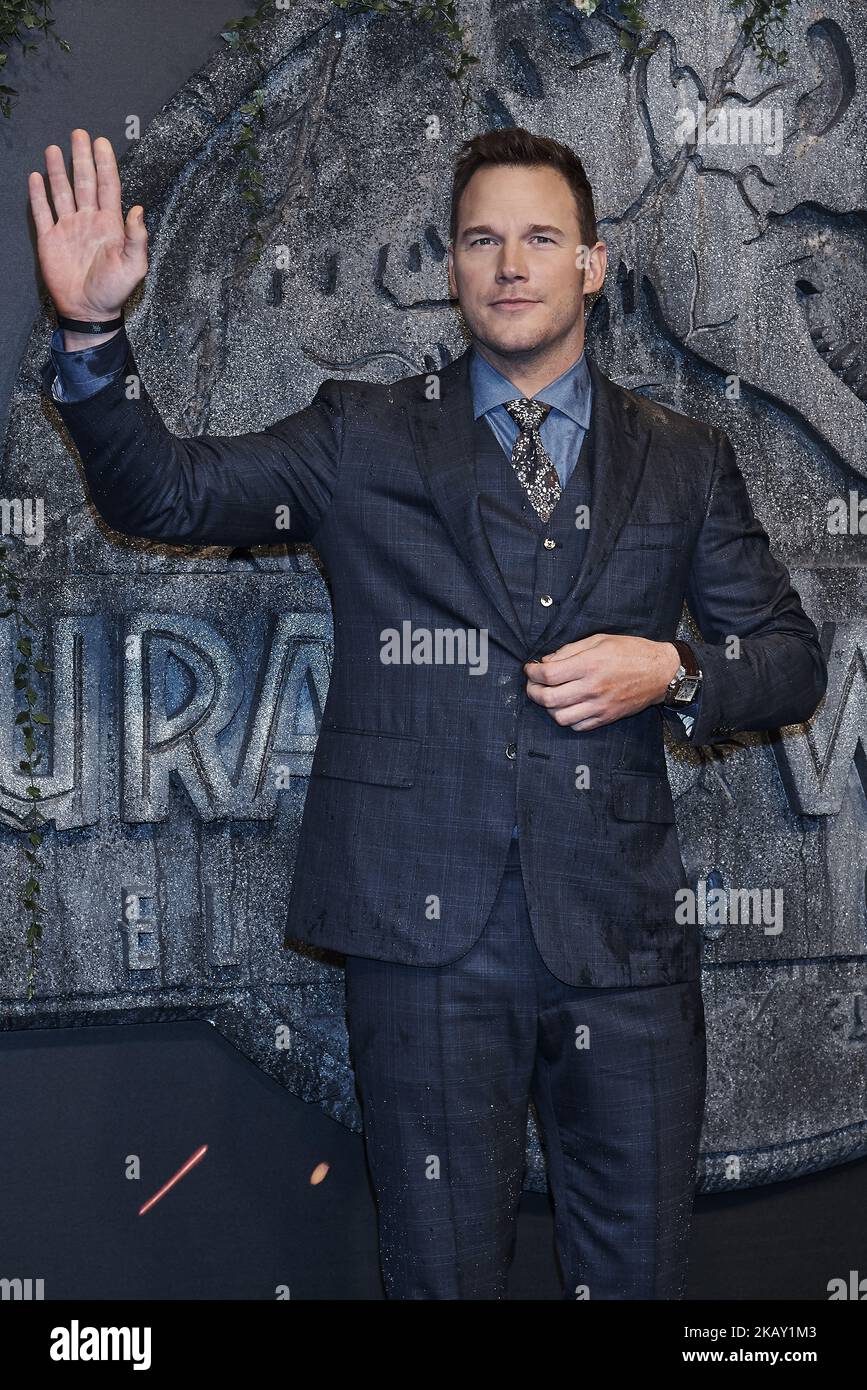 Chris Pratt participe à la première du « Jurassic World: Fallen Kingdom » au Wizink Center de Madrid sur 21 mai 2018 (photo de Gabriel Maseda/NurPhoto) Banque D'Images