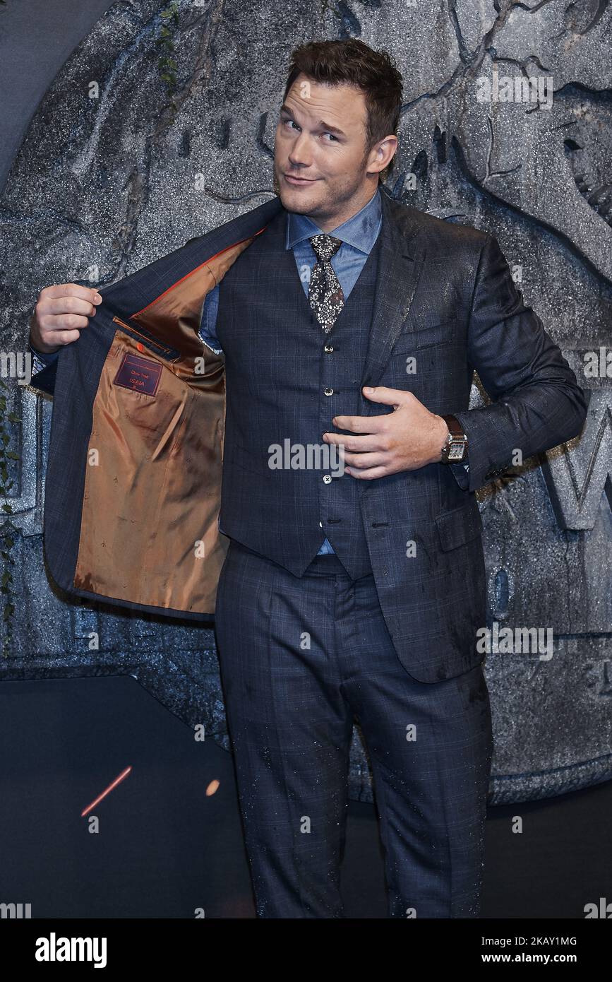 Chris Pratt participe à la première du « Jurassic World: Fallen Kingdom » au Wizink Center de Madrid sur 21 mai 2018 (photo de Gabriel Maseda/NurPhoto) Banque D'Images