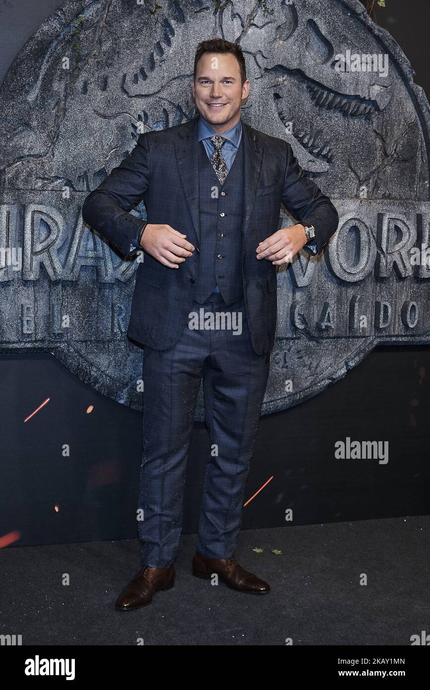 Chris Pratt participe à la première du « Jurassic World: Fallen Kingdom » au Wizink Center de Madrid sur 21 mai 2018 (photo de Gabriel Maseda/NurPhoto) Banque D'Images
