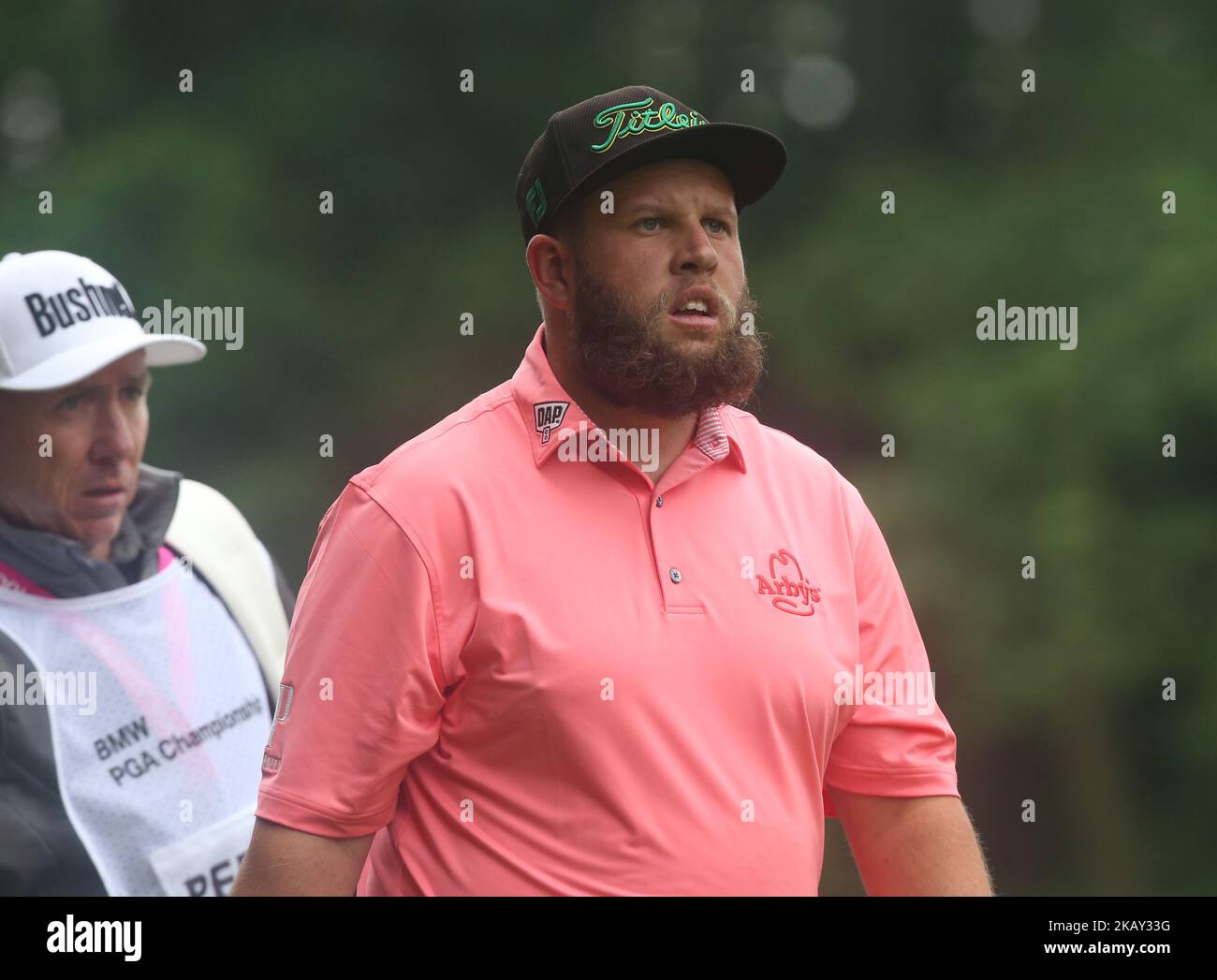 Andrew Johnston (ENG) pendant le championnat de BMW PGA Round 2 au Wentworth Club Virgnia Water, Surrey, Royaume-Uni sur 25 mai 2018. (Photo de Kieran Galvin/NurPhoto) Banque D'Images