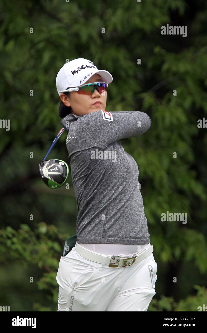 Jeong Eun Lee, de la République de Corée, a tiré des coups du tee 8th lors du deuxième tour du tournoi de golf Meijer LPGA Classic au Blythefield Country Club à Belmont, MI, USA Friday, 15 juin 2018. (Photo par Amy Lemus/NurPhoto) Banque D'Images