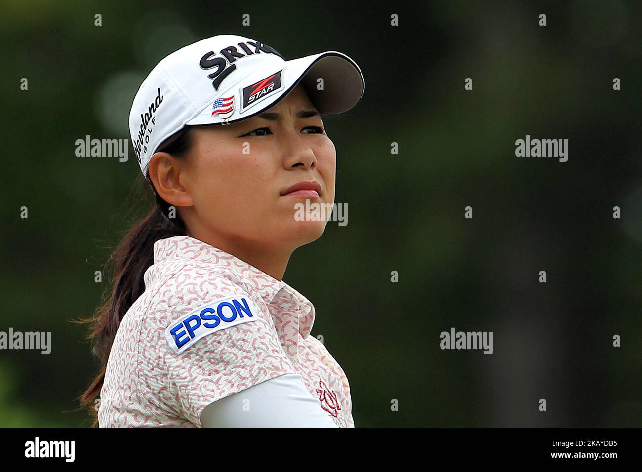 Sakura Yokomine, de Tokyo, Japon, suit son tir du tee 10th lors de la troisième partie du tournoi de golf Meijer LPGA Classic au Blythefield Country Club à Belmont, MI, USA Saturday, 16 juin 2018. (Photo par Amy Lemus/NurPhoto) Banque D'Images