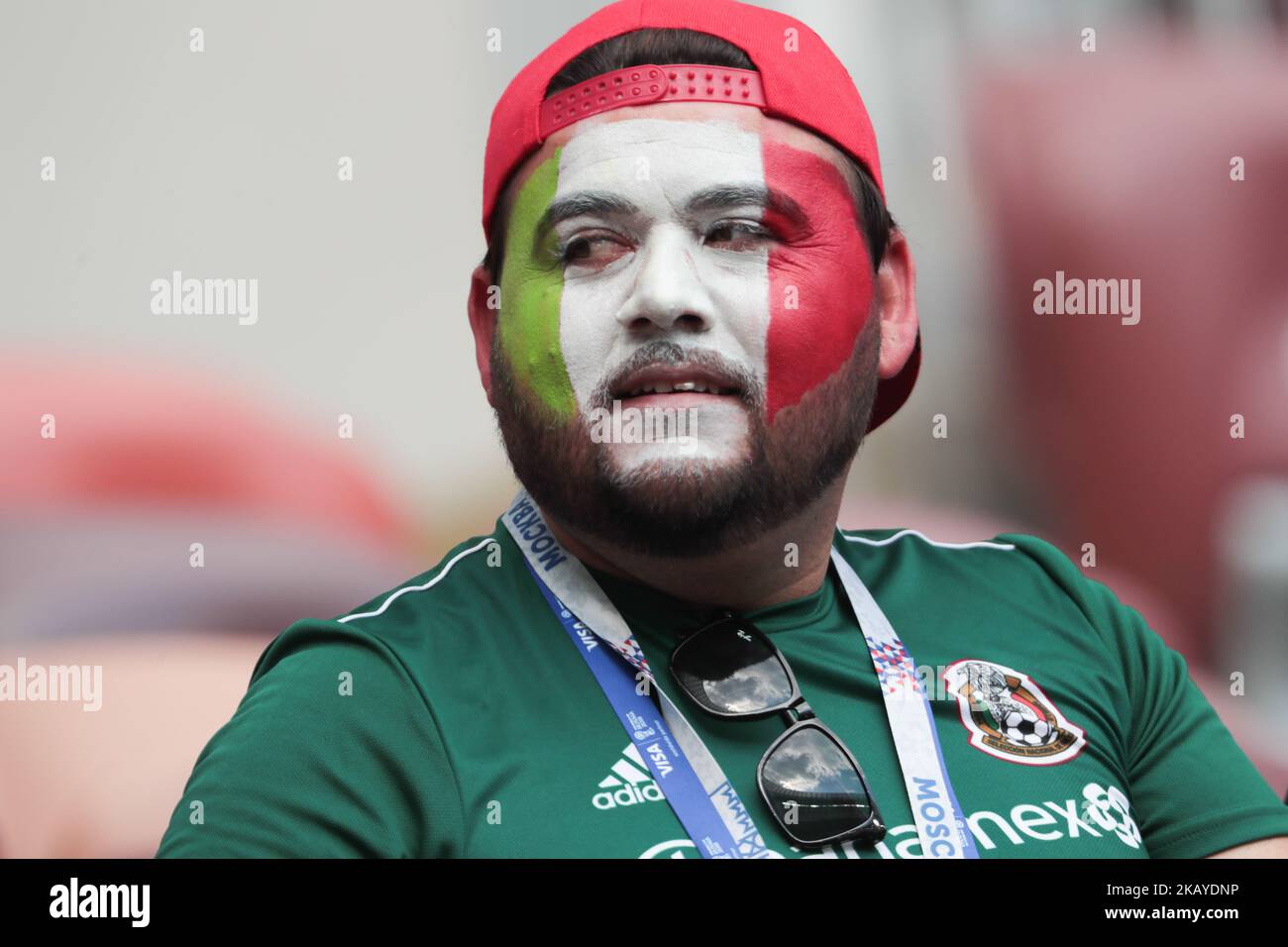 Fan de la tean nationale du Mexique avant un match de football de la coupe du monde de la FIFA 2018 du groupe F entre l'Allemagne et le Mexique sur 16 juin 2018, à l'arène Kazan à Kazan, en Russie. (Photo par Anatolij Medved/NurPhoto) Banque D'Images