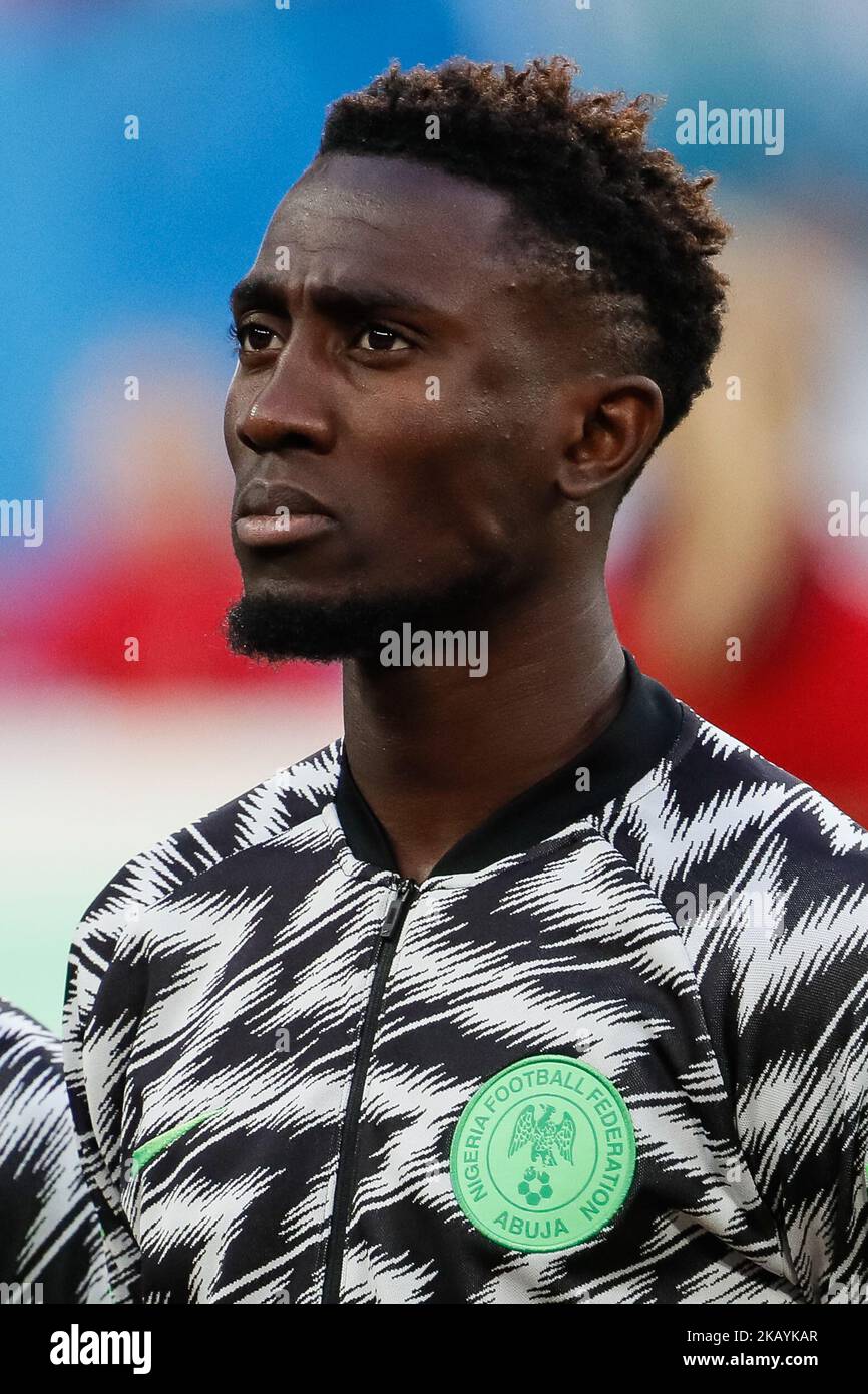 Onyinye Ndidi de l'équipe nationale du Nigeria lors du match de groupe D de la coupe du monde de la FIFA 2018 entre le Nigeria et l'Argentine sur 26 juin 2018 au stade de Saint-Pétersbourg à Saint-Pétersbourg, en Russie. (Photo de Mike Kireev/NurPhoto) Banque D'Images