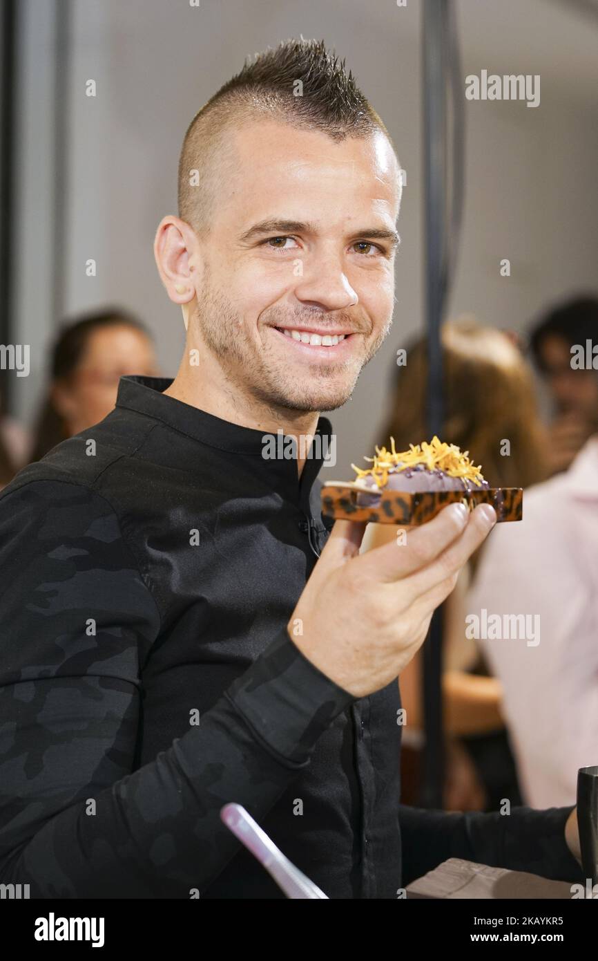 Le chef espagnol Dabiz Munoz présente la nouvelle campagne Magnum à l'hôtel Eurobuilding de 28 juin 2018 à Madrid, Espagne (photo d'Oscar Gonzalez/NurPhoto) Banque D'Images