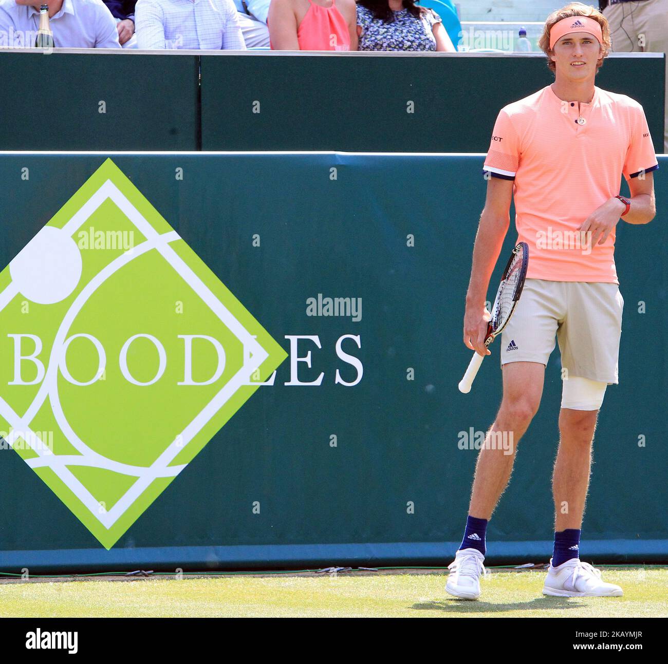 Alexander Zverev (GER) lors de son match contre Pablo Carreno Busta (ESP) troisième jour Pablo Carreno Busta (ESP) de l'événement de tennis Boostiles au Parc Stoke sur 28 juin 2018 à Stoke Poges, Angleterre (photo de Kieran Galvin/NurPhoto) Banque D'Images