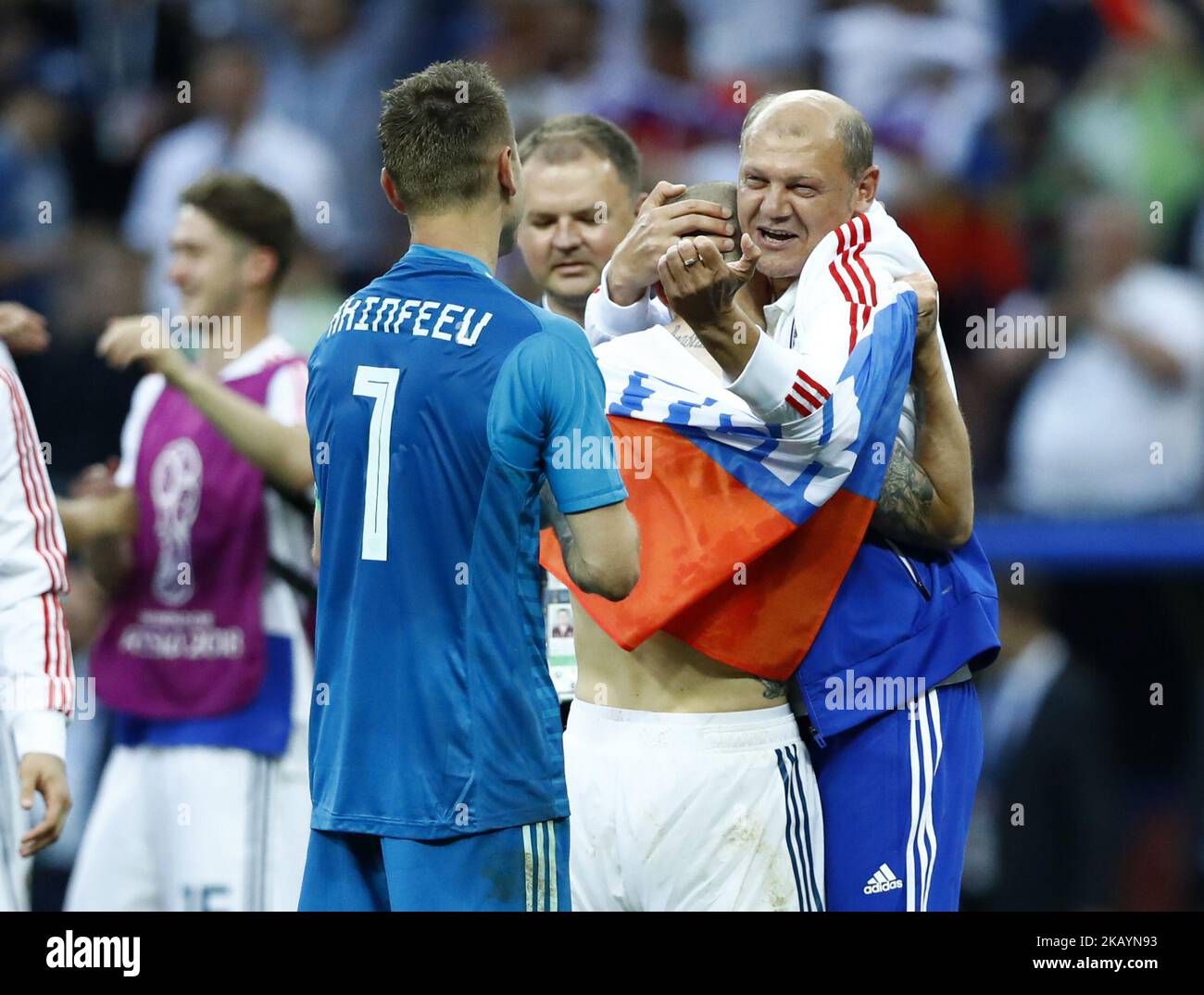 Tour de 16 Russie / Espagne - coupe du monde de la FIFA Russie 2018 Russie célébration au stade Luzhniki à Moscou, Russie sur 1 juillet 2018. (Photo de Matteo Ciambelli/NurPhoto) Banque D'Images