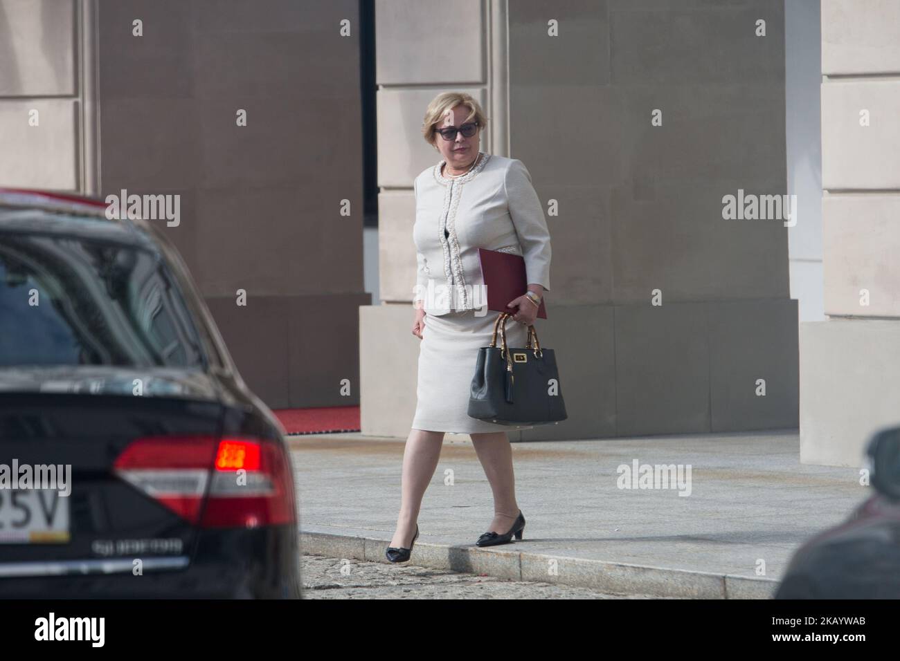 Chef de la Cour suprême de Pologne, Malgorzata Gersdorf, après une rencontre avec le Président Andrzej Duda au Palais présidentiel de Varsovie, Pologne, le 3 juillet 2018. Gersdorf a promis mardi de résister aux mesures du gouvernement pour la retirer de son poste en vertu des nouvelles réglementations de retraite qu'elle a appelé une « purge ». (Photo de Mateusz Wlodarczyk/NurPhoto) Banque D'Images