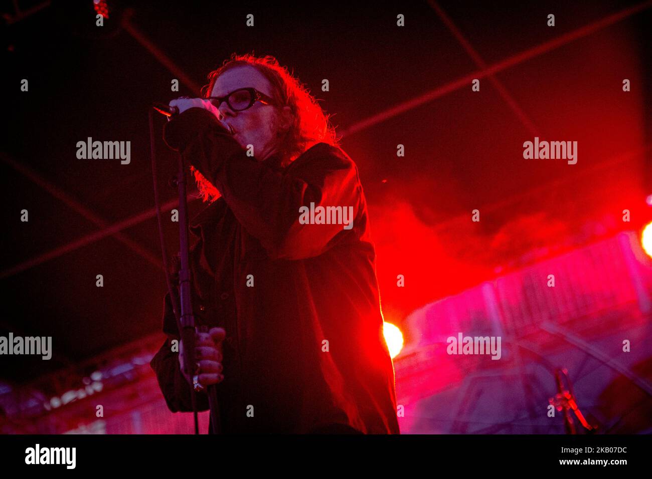 Mark Lanegan, chanteur de rock alternatif américain, se produit en direct au Festival de musique de voyage 2018 à la triennale de Milan en Italie. (Photo de Roberto Finizio/NurPhoto) Banque D'Images