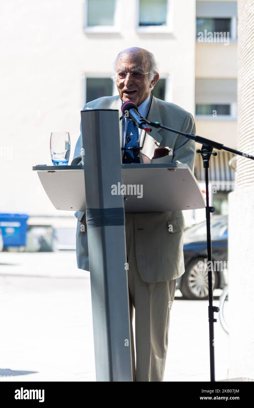 URI Siegel lors de l'inauguration de plaques commémoratives pour les victimes de l'holocauste Franz et Tilly Landauer à Munich, en Allemagne, sur 26 juillet 2018. (Photo de David Speier/NurPhoto) Banque D'Images