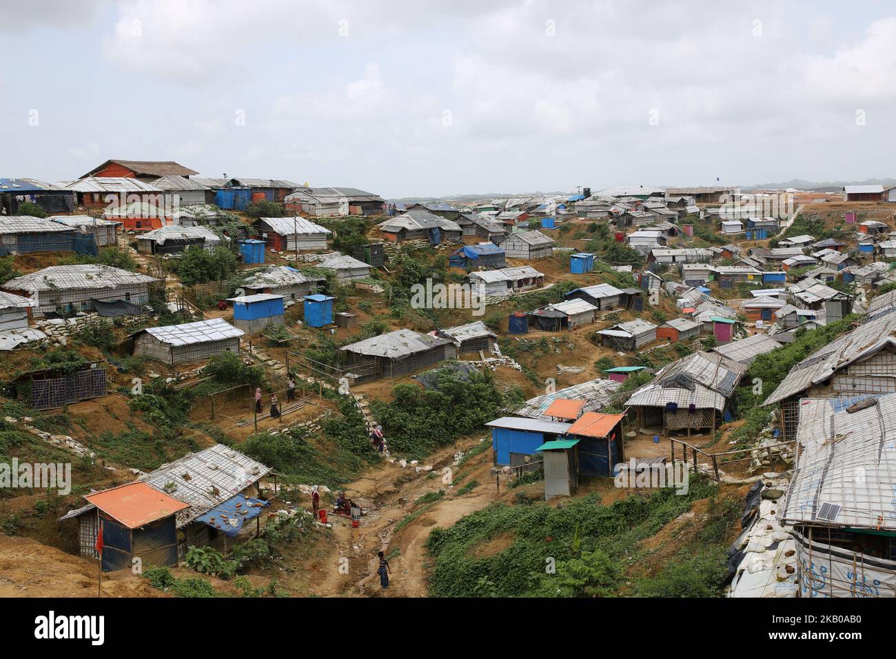 Cox's Bazar, Bangladesh. Une vue sur le plus grand camp de réfugiés de Rohingya à Ukhiya, Cox's Bazar, Bangladesh sur 3 août 2018. Plus d'un million de réfugiés de Rohingya vivent dans ce camp. (Photo de Rehman Asad/NurPhoto) Banque D'Images